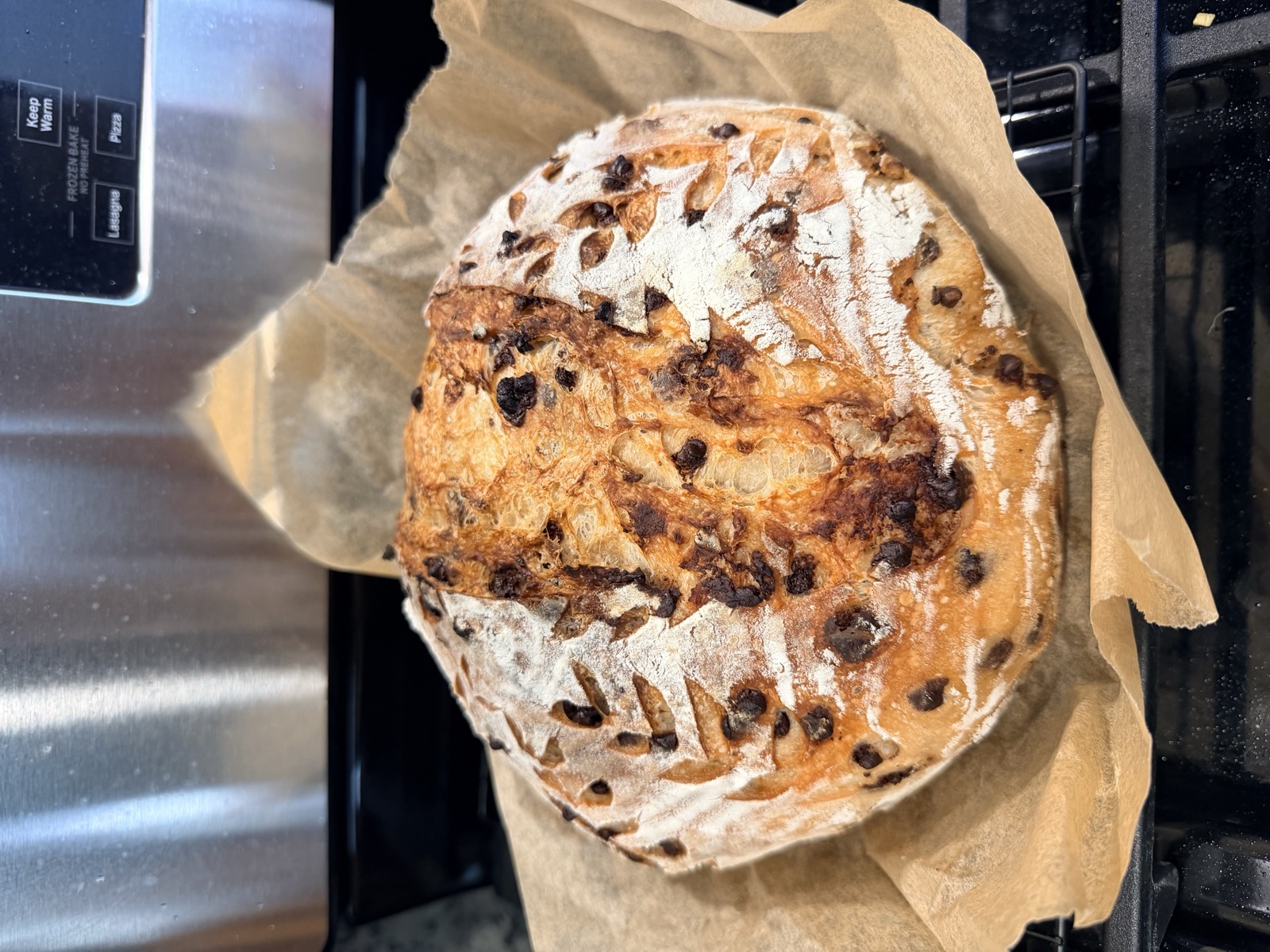 Cinnamon chocolate chip sourdough loaf